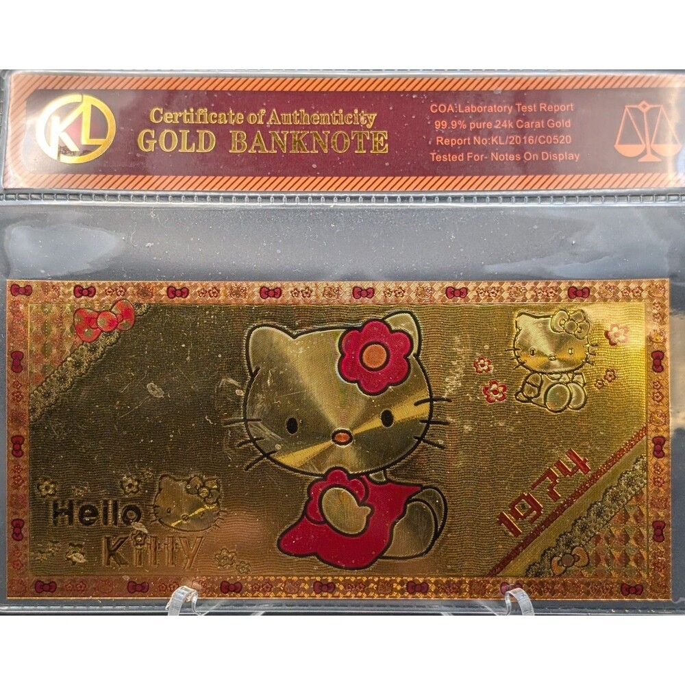 Hello Kitty 24K Gold Banknote – 99.9% Pure Foil w/ COA